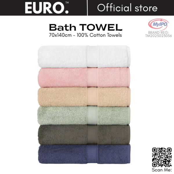 EURO Bath Towel 70x140cm High Quality Soft Cotton